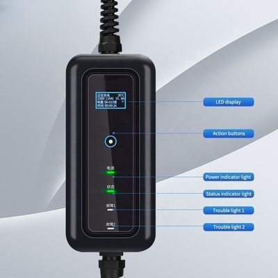 Estação de carregamento de veículos elétricos portáteis 32A 7KW com cabo de 5m e saída de 3,5KW