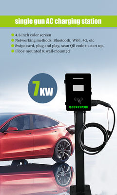 Carregador comercial portátil Wallbox EV com cabo de carregamento de 5m e potência de saída de 7kW