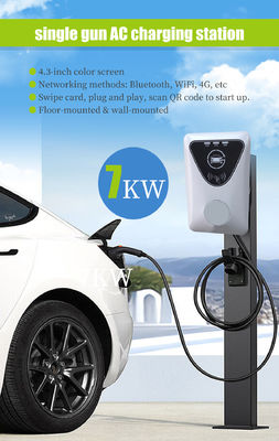 Carregador comercial portátil Wallbox EV com cabo de carregamento de 5m e potência de saída de 7kW